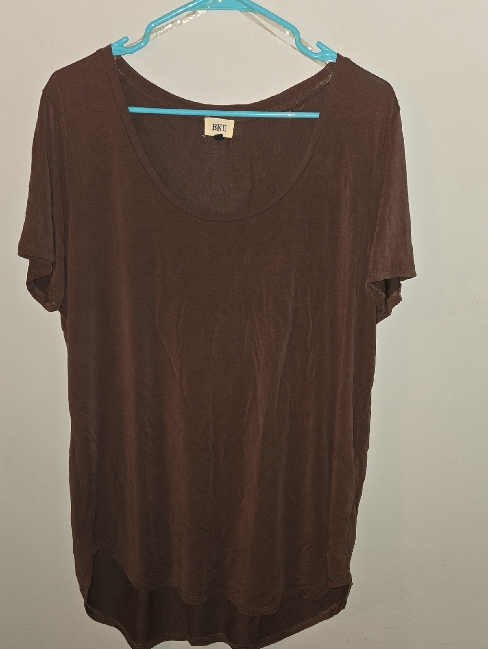 BKE Brown Scoop Neck Short Sleeve Tee